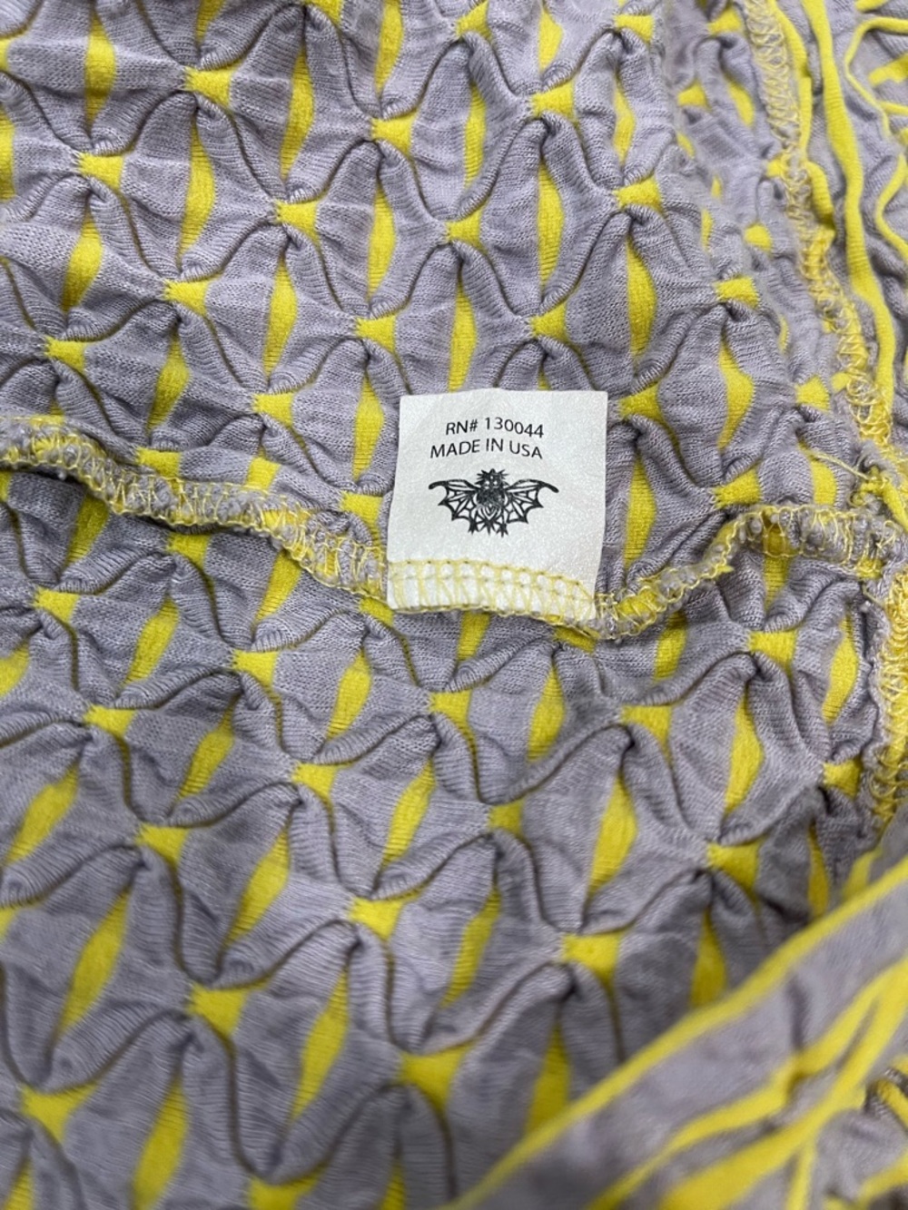 Capote Sleeveless Open-Knit Racerback Midi Gray/Yellow Drawstring Dress Size Lar - Picture 9 of 9